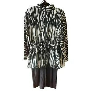 Vintage Isadora Zebra Print Dress w/belt - Size 13/14‎